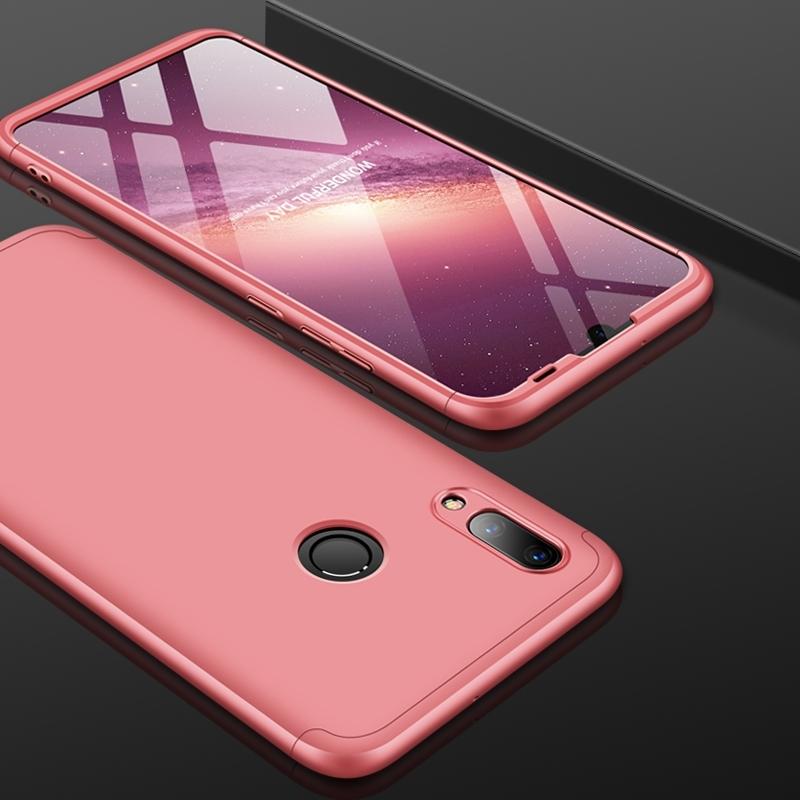 GKK drie stage splicing volledige dekking PC Case voor Huawei P Smart 2019/Honor 10 Lite (Rose goud)