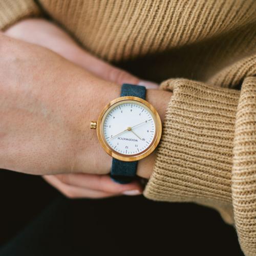 Houten Horloge Copenhagen Navy