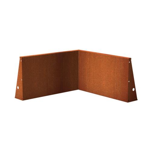 Keerwand cortenstaal 100 x 100 x 60 cm binnenhoek