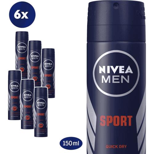 NIVEA Men Sport Deodorant Spray - Voordeelverpakking 6x150ml