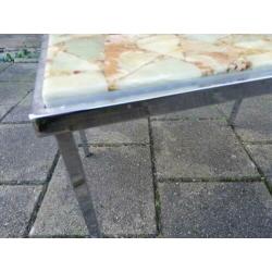 Tafeltje chrome marmer 70er