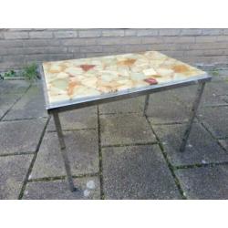 Tafeltje chrome marmer 70er