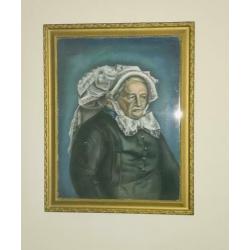 Schilderij in antieke lijst (Gesigneerd)