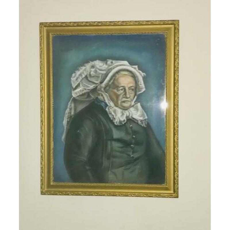 Schilderij in antieke lijst (Gesigneerd)