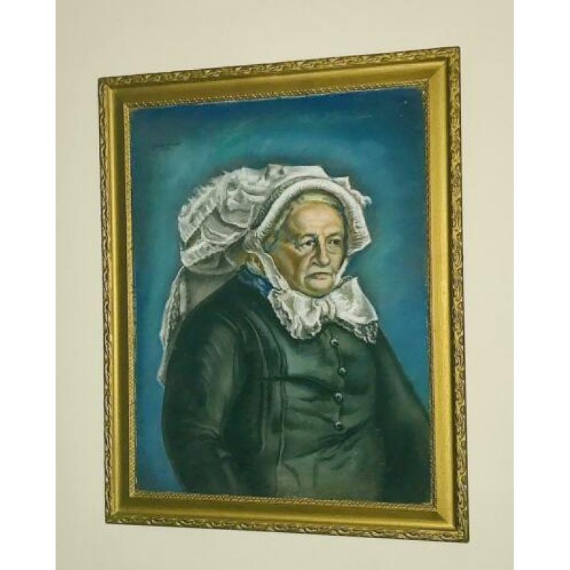 Schilderij in antieke lijst (Gesigneerd)