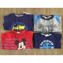 4 pyjama’s maat 92/98