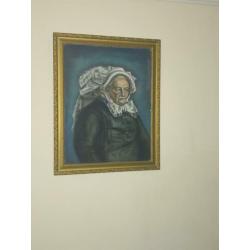 Schilderij in antieke lijst (Gesigneerd)