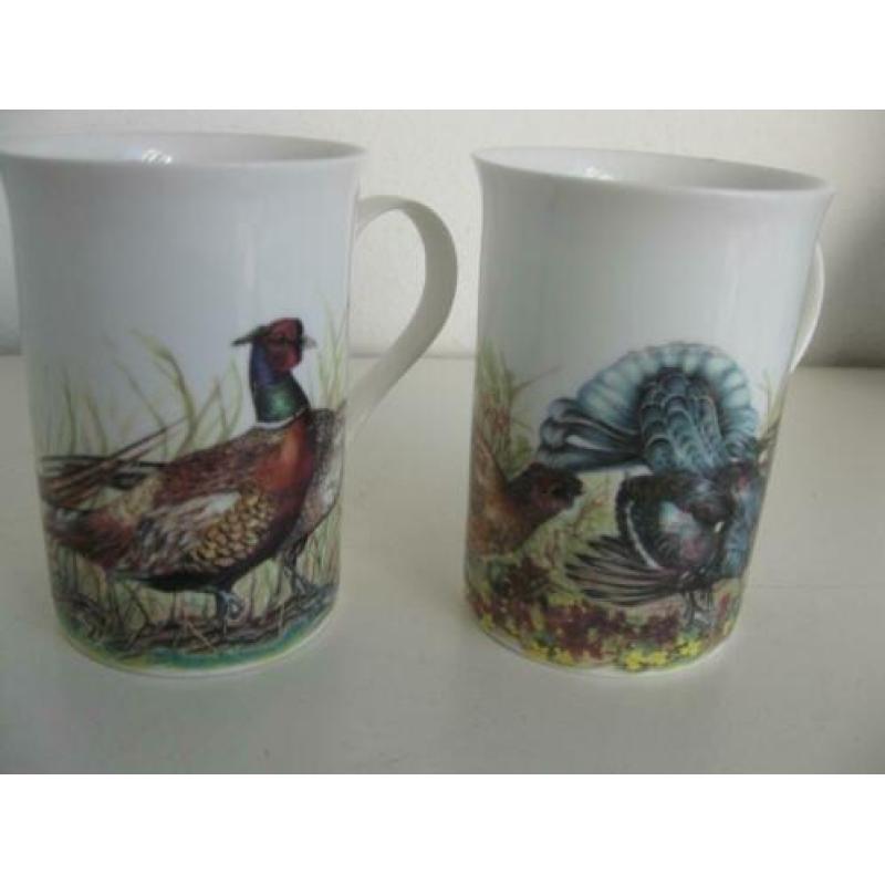 Grouse en Pheasants. Game Birds. Crown Trent. Stel bekers.