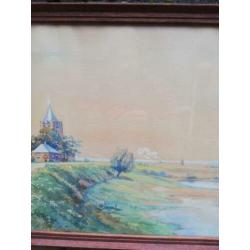 De Dikke Toren van Varik. A. Verbeek (synoniem ?). Aquarel.