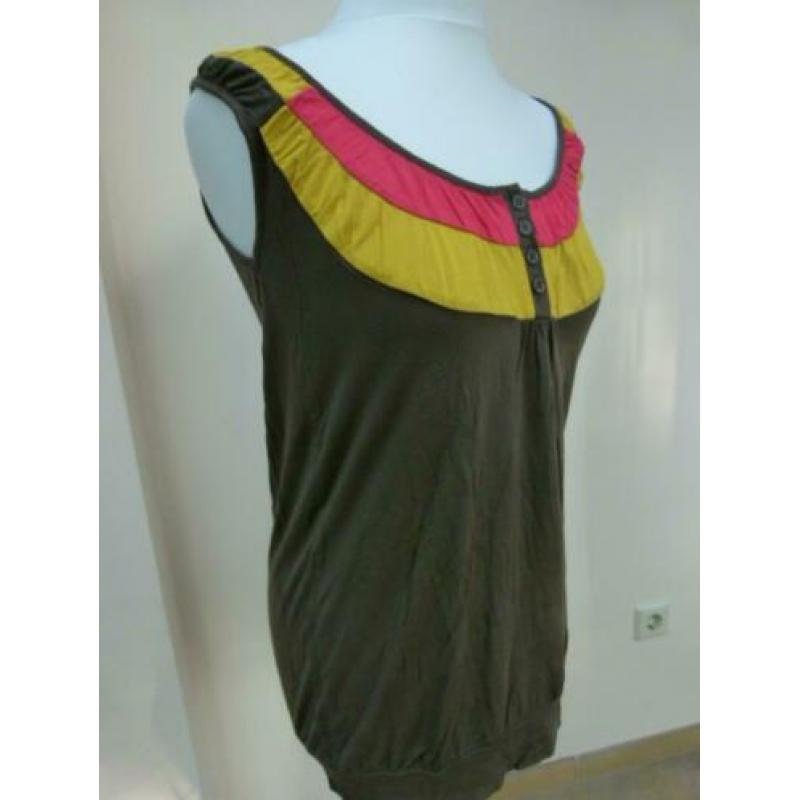 Top retro tuniekje van Zoi, maat M, 38 40 fleurige halslijn