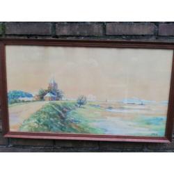 De Dikke Toren van Varik. A. Verbeek (synoniem ?). Aquarel.