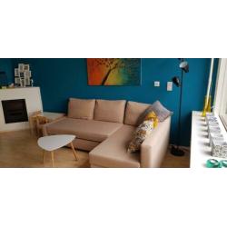 Friheten hoekbank/slaapbank Beige