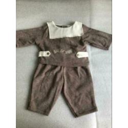 Maat 50 / 68 - sailor baby - bruin , 2 delig
