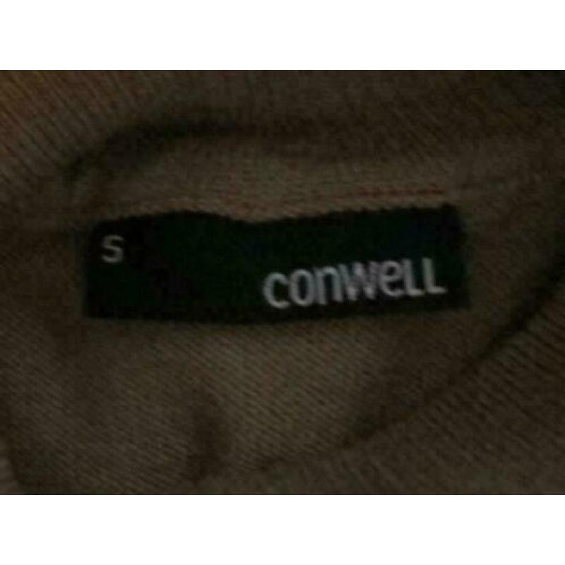 Conwell merinowol bruine trui met zwarte strepen maat S