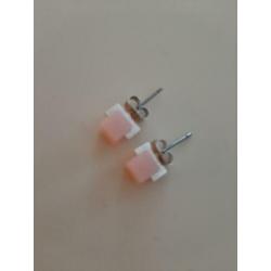 & Other Stories oorbellen zilver en roze rubber