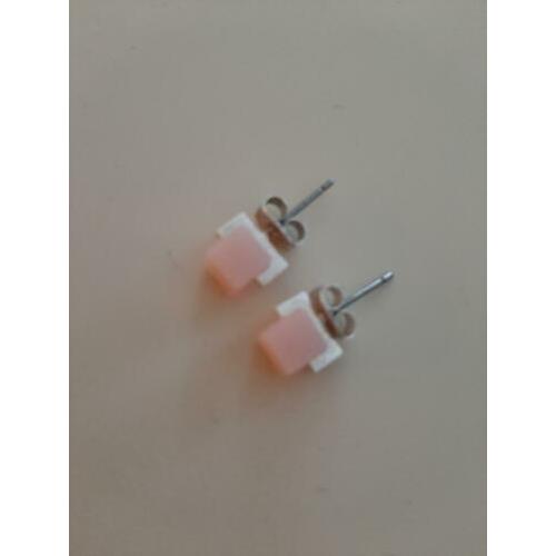 & Other Stories oorbellen zilver en roze rubber