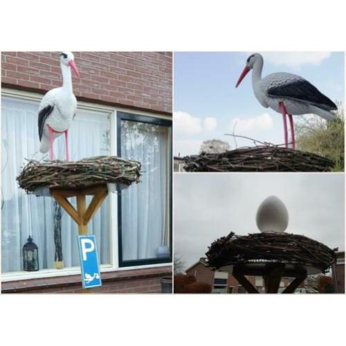 Super leuk Ooievaarsnest (L) incl. Ei, Ooievaar enz.