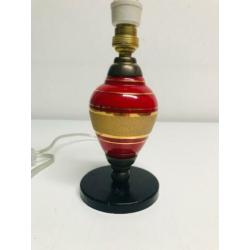 Art-deco tafellamp bedlampje glas en messing