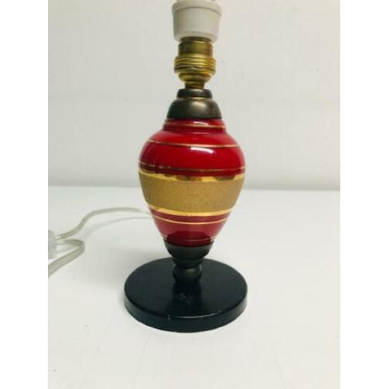 Art-deco tafellamp bedlampje glas en messing