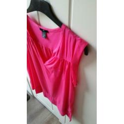 Roze top met v-hals van H&M maat S