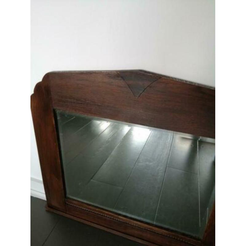 Amsterdamse School Art deco 1930 spiegel Facet geslepen