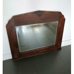 Amsterdamse School Art deco 1930 spiegel Facet geslepen