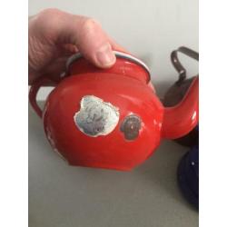 Div Brocante Emaille Theepot Koffiepot