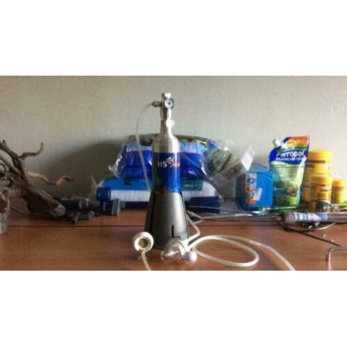 CO2 set compleet met fleshouder.
