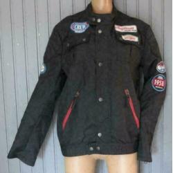 Fishbone zwarte jas speedway racing member maat M