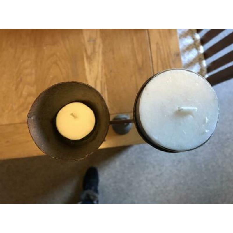 Stoere ijzeren waxine kandelaren