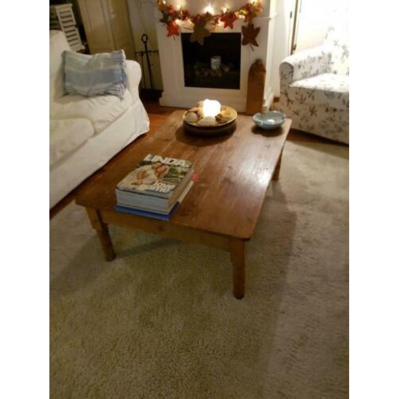Geloogd grenen salontafel te koop