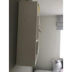 Letterkast, wandkast, hout, wit