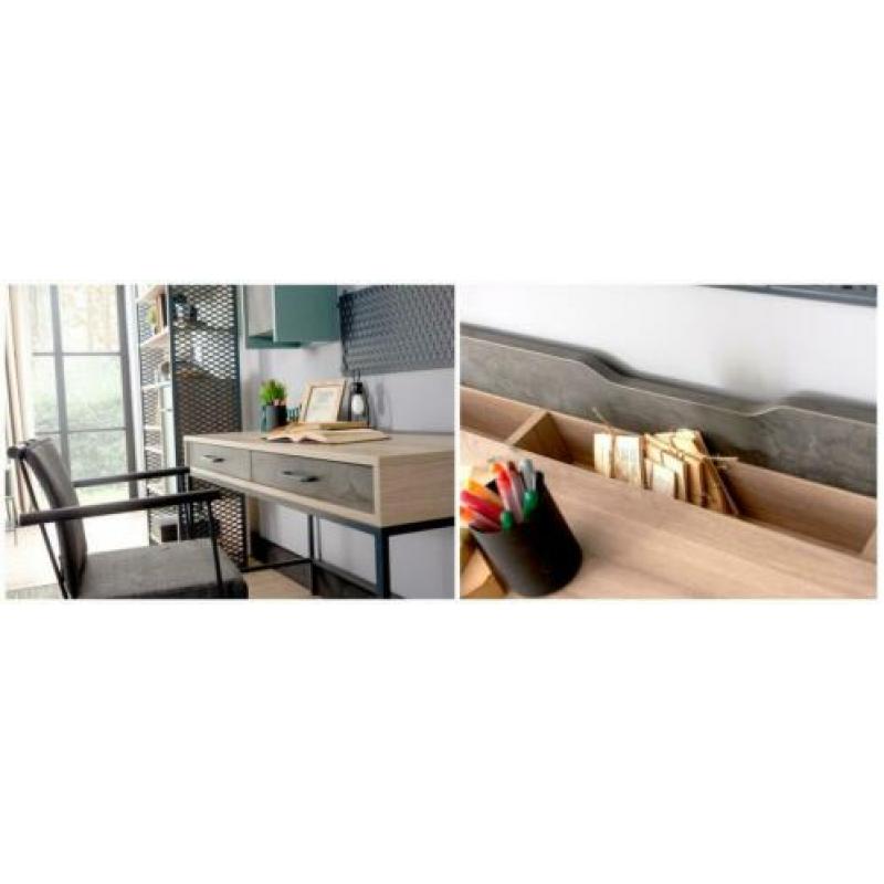 Stoere Tienerkamer Iron Bed,Twijfelaar,Bureau,Kast enz