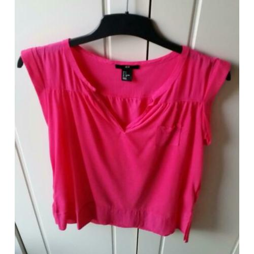 Roze top met v-hals van H&M maat S