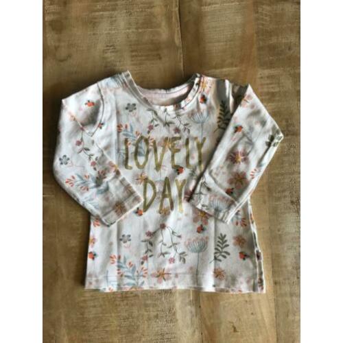 Shirtje met vogels en bloemen | maat 62