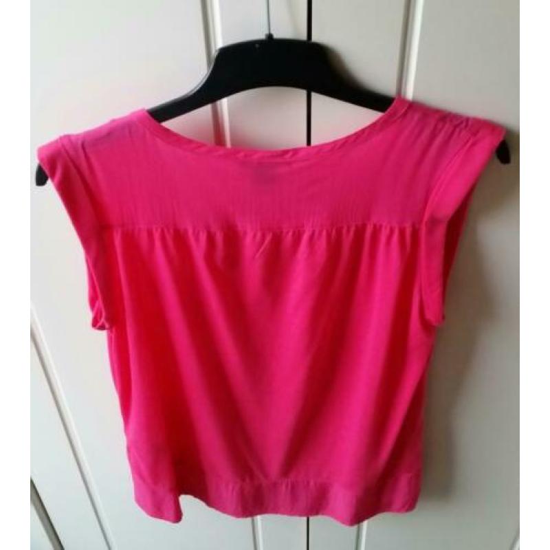 Roze top met v-hals van H&M maat S
