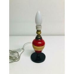 Art-deco tafellamp bedlampje glas en messing