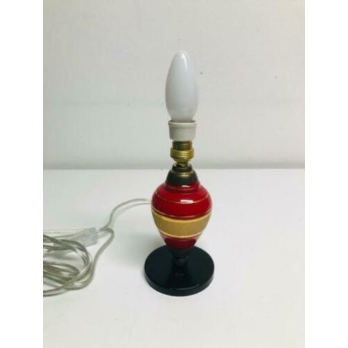 Art-deco tafellamp bedlampje glas en messing