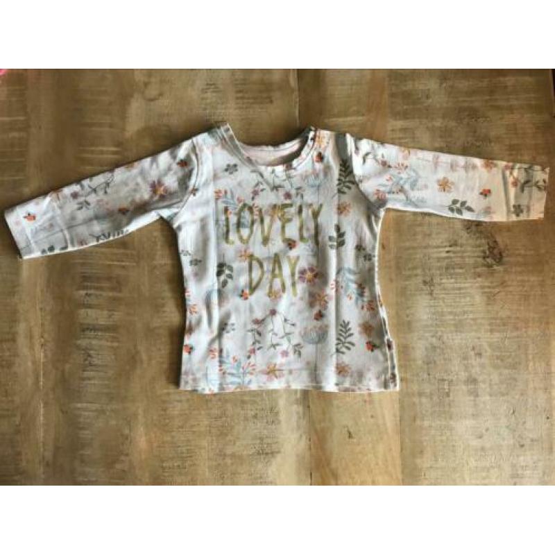 Shirtje met vogels en bloemen | maat 62
