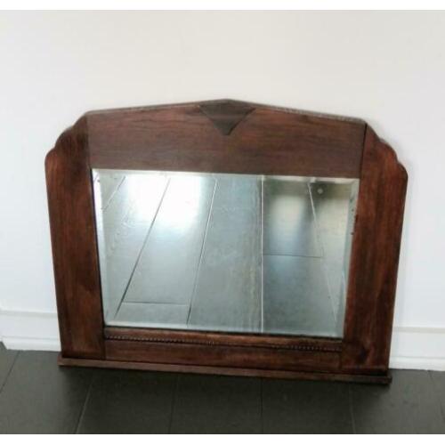 Amsterdamse School Art deco 1930 spiegel Facet geslepen