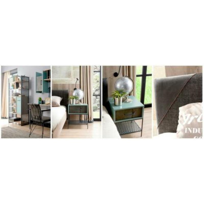 Stoere Tienerkamer Iron Bed,Twijfelaar,Bureau,Kast enz