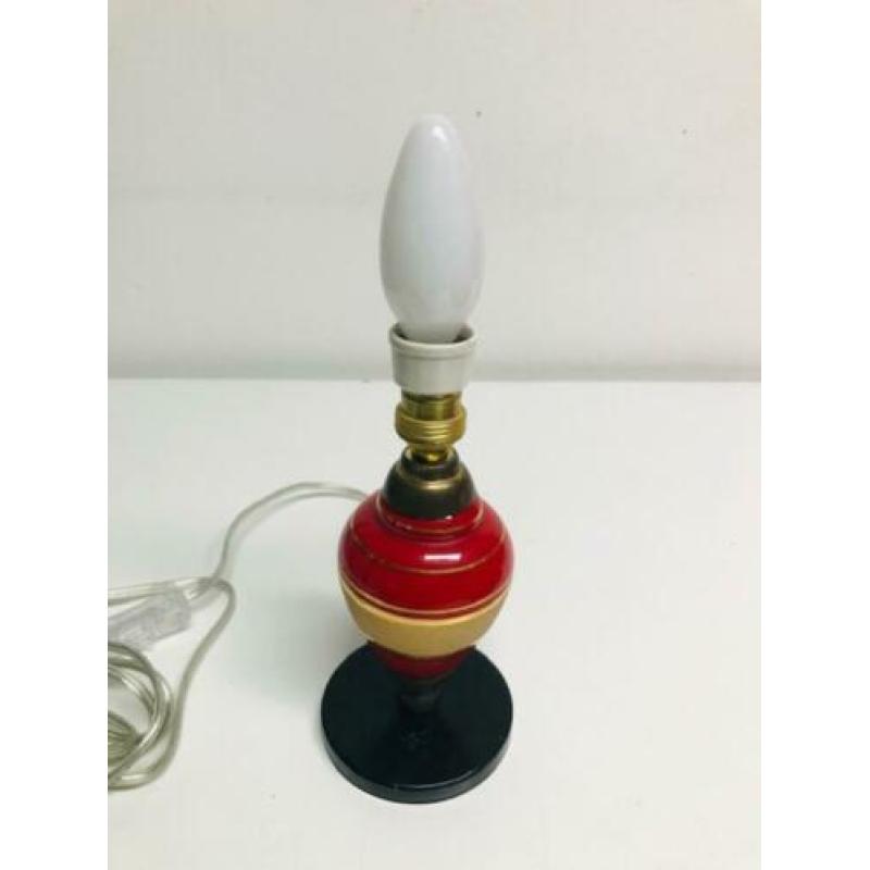 Art-deco tafellamp bedlampje glas en messing