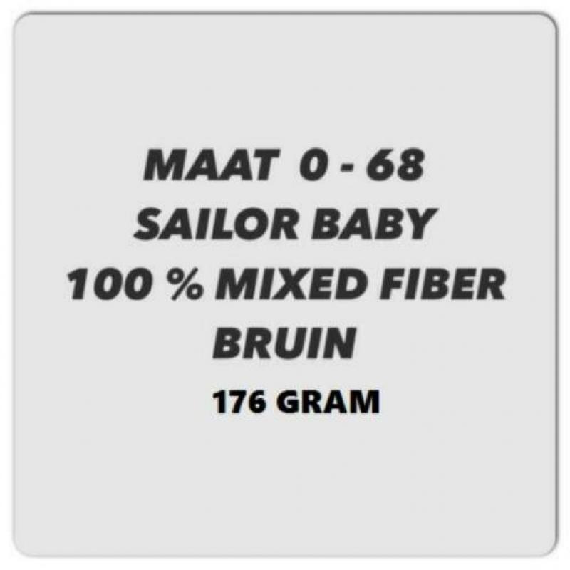 Maat 50 / 68 - sailor baby - bruin , 2 delig
