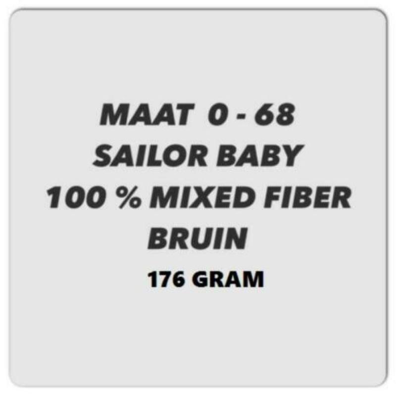 Maat 50 / 68 - sailor baby - bruin , 2 delig