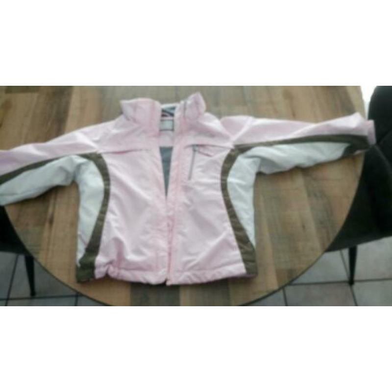 Meisjesjas roze-wit 4 tot 8 jaar zgan zie foto,s