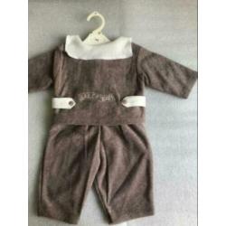 Maat 50 / 68 - sailor baby - bruin , 2 delig