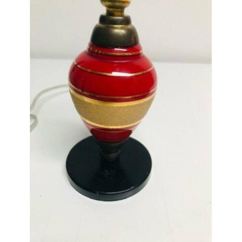 Art-deco tafellamp bedlampje glas en messing
