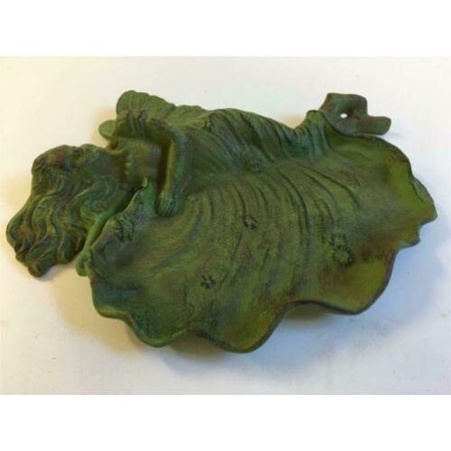 Wandornament / vogelbad engel-gietijzer groen-jugendstil