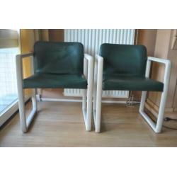 Stoelen, 2 stuks, vintage, jaren 70, kunststof, skai