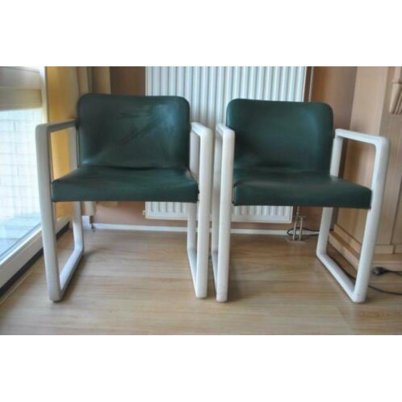 Stoelen, 2 stuks, vintage, jaren 70, kunststof, skai